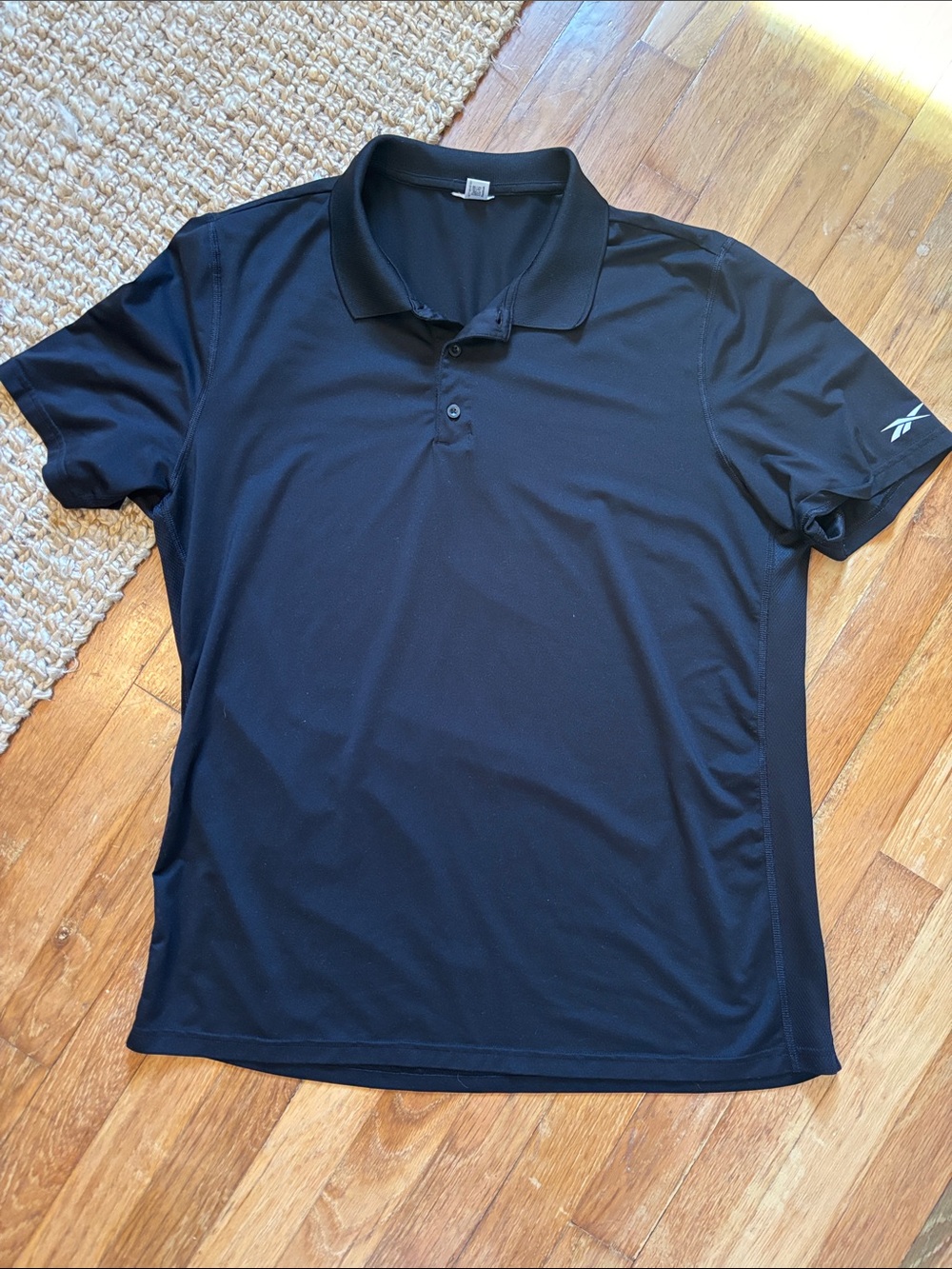Reebok Black Men's Short-Sleeve Athletic Polo